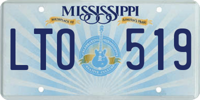 MS license plate LTO519