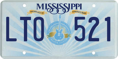 MS license plate LTO521