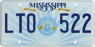 MS license plate LTO522