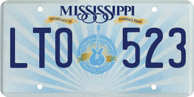 MS license plate LTO523