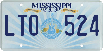 MS license plate LTO524