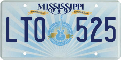 MS license plate LTO525