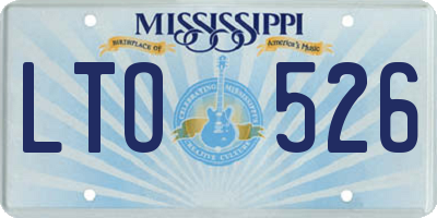 MS license plate LTO526