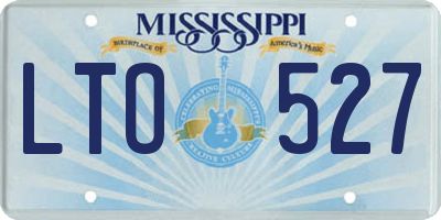 MS license plate LTO527