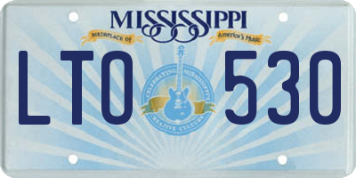 MS license plate LTO530