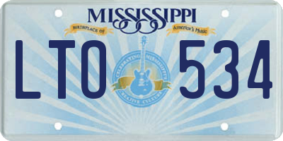 MS license plate LTO534