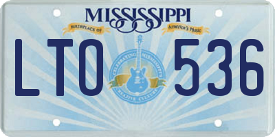 MS license plate LTO536