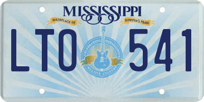 MS license plate LTO541