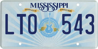 MS license plate LTO543