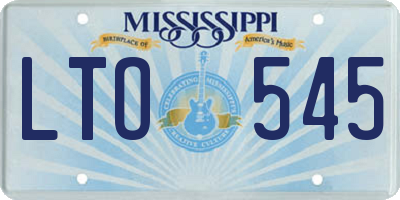 MS license plate LTO545
