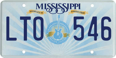 MS license plate LTO546