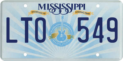 MS license plate LTO549