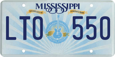 MS license plate LTO550
