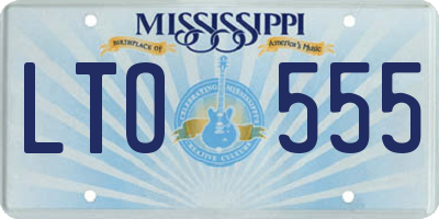 MS license plate LTO555