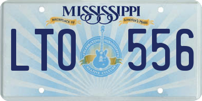 MS license plate LTO556