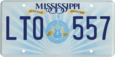 MS license plate LTO557