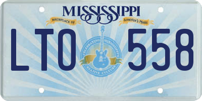 MS license plate LTO558