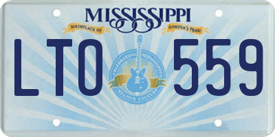 MS license plate LTO559