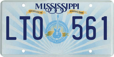 MS license plate LTO561