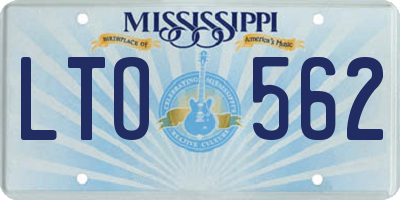 MS license plate LTO562