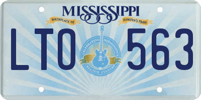 MS license plate LTO563