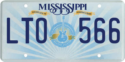 MS license plate LTO566