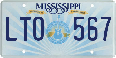 MS license plate LTO567