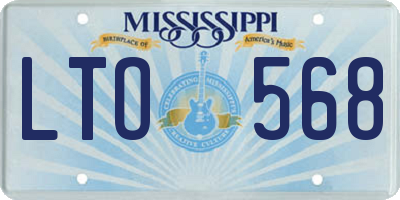 MS license plate LTO568