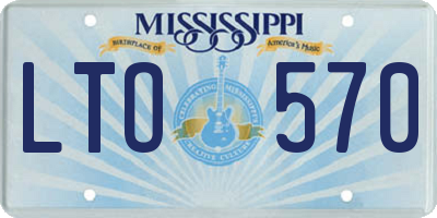MS license plate LTO570