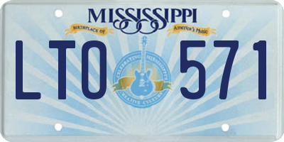 MS license plate LTO571
