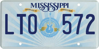 MS license plate LTO572