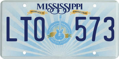 MS license plate LTO573