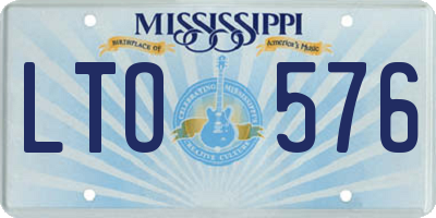 MS license plate LTO576
