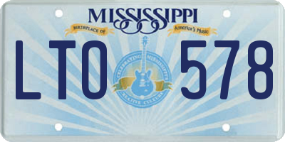 MS license plate LTO578