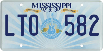MS license plate LTO582