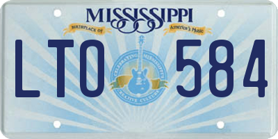 MS license plate LTO584