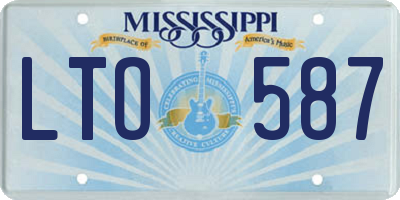 MS license plate LTO587