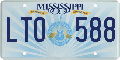 MS license plate LTO588