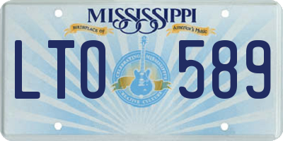 MS license plate LTO589
