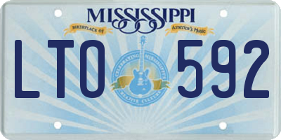 MS license plate LTO592