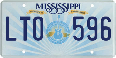 MS license plate LTO596