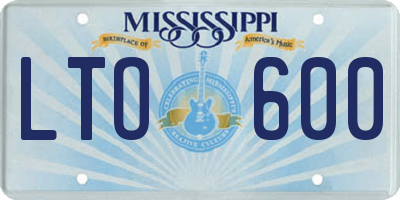 MS license plate LTO600