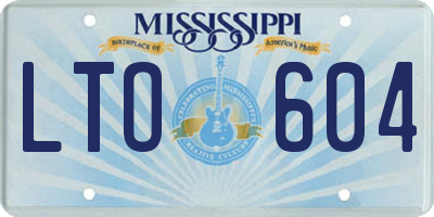 MS license plate LTO604