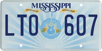 MS license plate LTO607