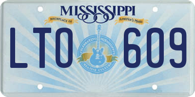 MS license plate LTO609