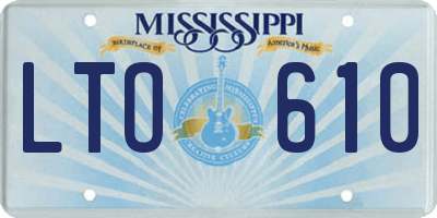 MS license plate LTO610