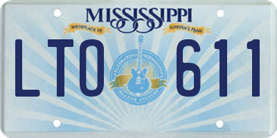 MS license plate LTO611