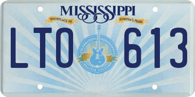 MS license plate LTO613