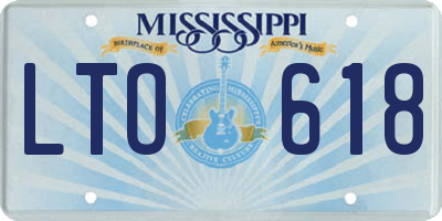 MS license plate LTO618