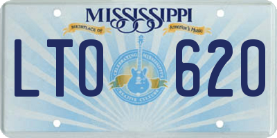 MS license plate LTO620